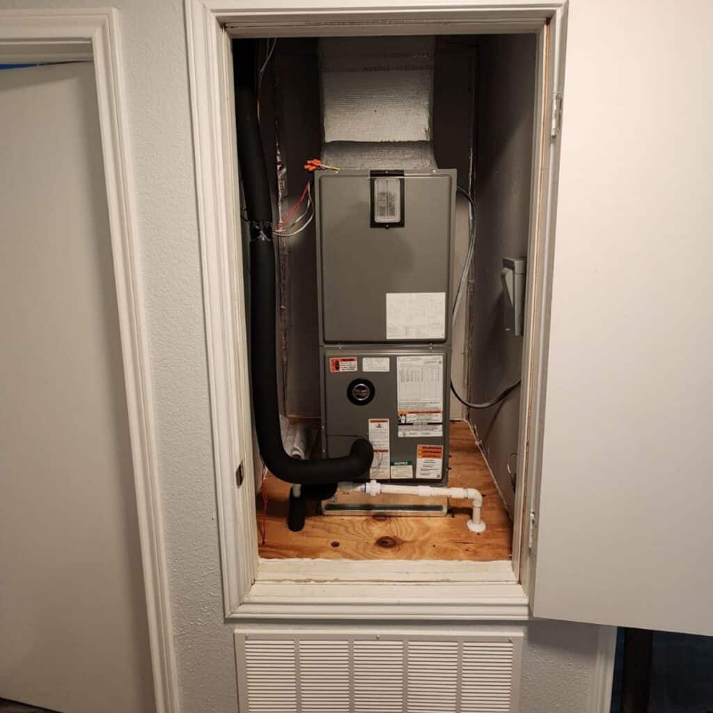 ac unit in a closet