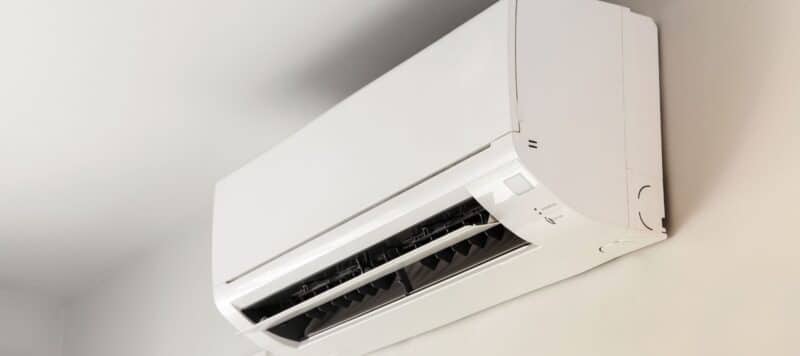 ductless ac unit installed on a wall